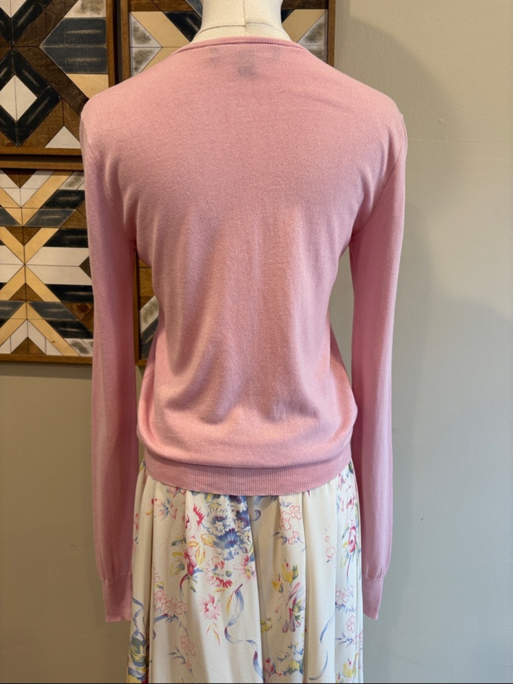 Vintage Ralph Lauren Collection Light Pink Button-Up Cardigan Sweater size Small - Picture 5 of 8